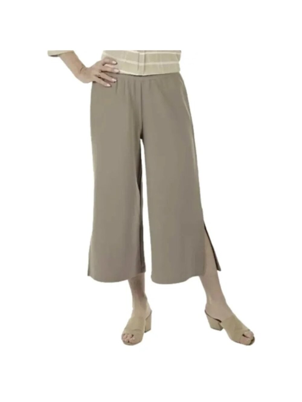 NEW Joan Rivers Taupe Gaucho Pants - XS